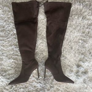Brand New Good American Over the knee Boots. Chocolate brown. Wide width